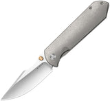 Kizer Cutlery Harpoon Fold Framelock Gray Titanium Folding Elmax Knife 4784A1