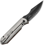 Kizer Cutlery Harpoon Fold Framelock Brown Micarta & Gray Titanium Folding 3-Layer Knife 4784A4