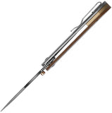 Kizer Cutlery Harpoon Fold Framelock Brown Micarta & Gray Titanium Folding 3-Layer Knife 4784A4