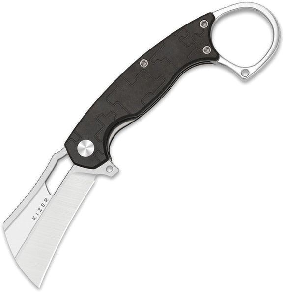 Kizer Cutlery Dodo Linerlock Chocolate Glacier Richlite Folding Nitro-V Pocket Knife V2702A1