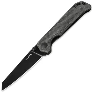 Kizer Cutlery Mini Begleiter Black Micarta Folding Nitro-V Pocket Knife V3458RA1