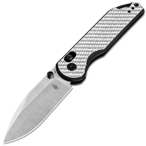 Kizer Cutlery Assassin Clutch Lock Silver & Black G10 & Carbon Fiber Folding Nitro-V Knife V3549A3