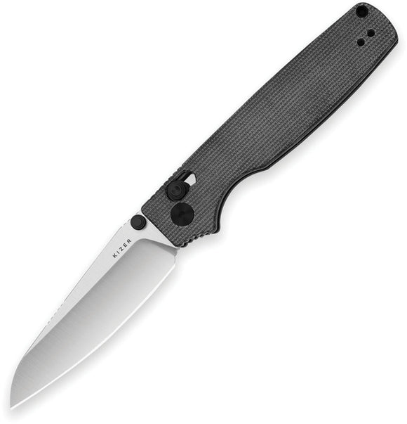 Kizer Cutlery Original 2 Clutch Lock Black Micarta Folding 14C28N Sheepsfoot Knife V36052SA1
