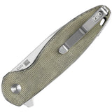 Kizer Cutlery Cozy Pocket Knife Linerlock Green Micarta Folding 154CM 3613C2
