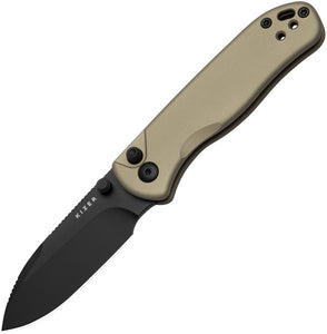 Kizer Cutlery Drop Bear 2 Button Lock Tan Aluminum Folding Nitro-V Pocket Knife V36192CD1