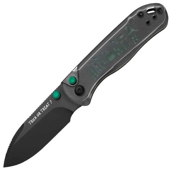 Kizer Cutlery Halloween LTE Drop Bear 2 Button Lock GITD Acrylic & Micarta Folding Nitro-V Knife 36192CDHW1