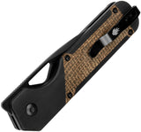 Kizer Cutlery Militaw Linerlock Black G10 & Burlap Micarta Folding Nitro-V Knife V3634A1