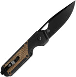 Kizer Cutlery Militaw Linerlock Black G10 & Burlap Micarta Folding Nitro-V Knife V3634A1