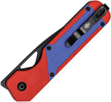 Kizer Cutlery Militaw Linerlock Red & Blue G10 Folding Nitro-V Knife V3634A2