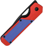 Kizer Cutlery Militaw Linerlock Red & Blue G10 Folding Nitro-V Knife V3634A2