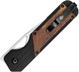 Kizer Cutlery Militaw Linerlock Black G10 & Mkuruti Wood Folding 154CM Knife V3634C2