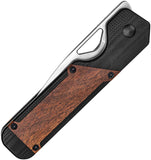 Kizer Cutlery Militaw Linerlock Black G10 & Mkuruti Wood Folding 154CM Knife V3634C2