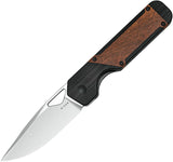 Kizer Cutlery Militaw Linerlock Black G10 & Mkuruti Wood Folding 154CM Knife V3634C2