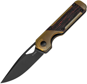 Kizer Cutlery Mini Militaw Linerlock PEI Ultem & Red G-Mascus Folding Nitro-V Knife V3634SA1