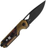 Kizer Cutlery Mini Militaw Linerlock PEI Ultem & Red G-Mascus Folding Nitro-V Knife V3634SA1