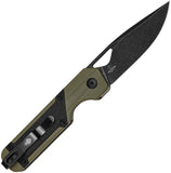 Kizer Cutlery Mini Militaw Linerlock Green G10 & Black Micarta Folding Nitro-V Knife V3634SA5