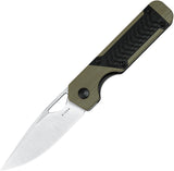 Kizer Cutlery Mini Militaw Linerlock Green & Black G10 Folding Nitro-V Knife V3634SA6