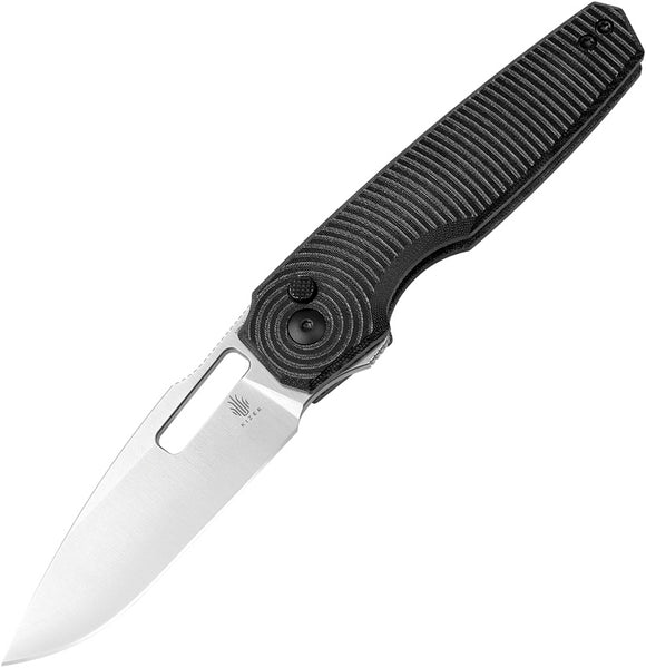 Kizer Cutlery Dogfish Button Lock Black Micarta Folding Nitro-V Pocket Knife V3640A1