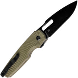 Kizer Cutlery Dogfish Button Lock OD Green G10 Folding Nitro-V Pocket Knife V3640A2