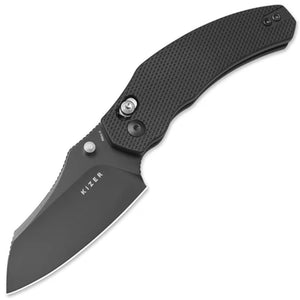 Kizer Cutlery Bulldog Clutch Lock Black Aluminum Folding Nitro-V Pocket Knife V3672A1