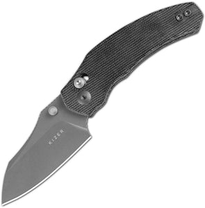 Kizer Cutlery Mini Bulldog Clutch Lock Black Micarta Folding Nitro-V Knife V3672SA2