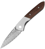 Kizer Cutlery Spitfire Linerlock Mkuruti Wood & Aluminum Folding Damascus Pocket Knife V3690A3