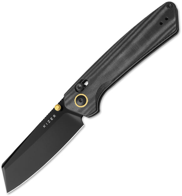 Kizer Cutlery Madrac Clutch Lock Black Micarta Folding Nitro-V Pocket Knife V3693A1
