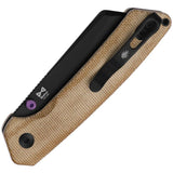 Kizer Cutlery Madrac Button Lock Brown Norplex Micarta Folding 14C28N Pocket Knife V3693BSA1