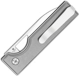 Kizer Cutlery Little Ringbo Button Lock Gray Aluminum Folding AEB-L Pocket Knife V3708A1