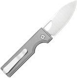 Kizer Cutlery Little Ringbo Button Lock Gray Aluminum Folding AEB-L Pocket Knife V3708A1