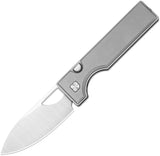 Kizer Cutlery Little Ringbo Button Lock Gray Aluminum Folding AEB-L Pocket Knife V3708A1