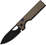 Kizer Cutlery Little Ringbo Button Lock Brown Aluminum Folding AEB-L Pocket Knife V3708A2