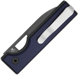 Kizer Cutlery Little Ringbo Button Lock Blue Aluminum Folding AEB-L Pocket Knife V3708A3