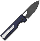 Kizer Cutlery Little Ringbo Button Lock Blue Aluminum Folding AEB-L Pocket Knife V3708A3