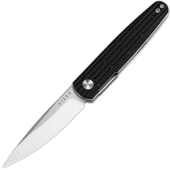 Kizer Cutlery Bamboo Linerlock Black Micarta Folding Nitro-V Pocket Knife V3722A1