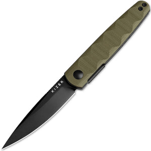 Kizer Cutlery Bamboo Linerlock OD Green G10 Folding Nitro-V Pocket Knife V3722A2