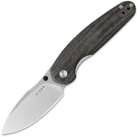 Kizer Cutlery Meteora Linerlock Black Micarta Folding Nitro-V Pocket Knife V3730A1