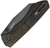 Kizer Cutlery Wharning Button Lock Brown Glow In The Dark Micarta Folding Bohler N690 Pocket Knife V3738BW3