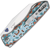Kizer Cutlery Wharning Button Lock Coral Vortex Micarta Folding Bohler N690 Pocket Knife V3738BW4