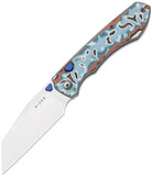 Kizer Cutlery Wharning Button Lock Coral Vortex Micarta Folding Bohler N690 Pocket Knife V3738BW4