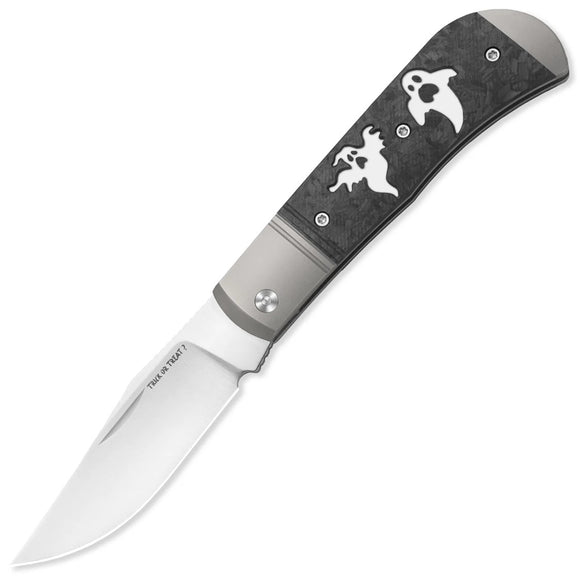 Kizer Cutlery Halloween LTE Trestle Slip Joint Gray Titanium & Ghost Carbon Fiber Folding 14C28N Knife V3761HW1