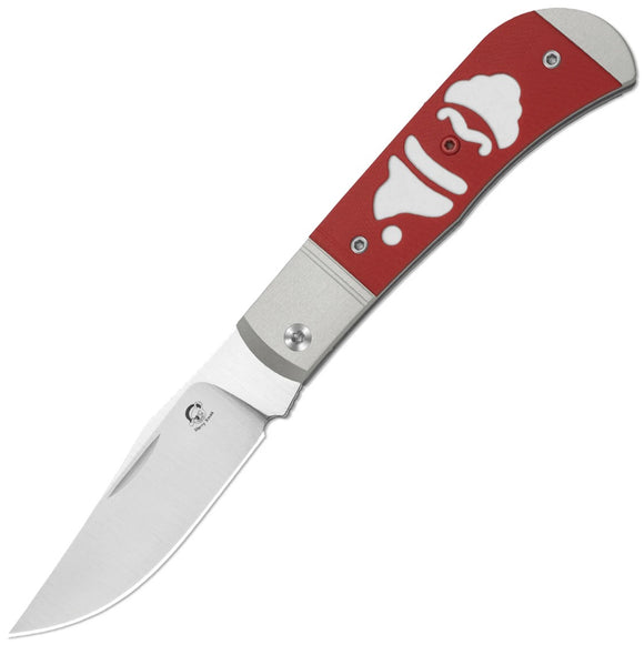 Kizer Cutlery Christmas LTE Trestle Slip Joint Gray Aluminum & Red G10 Folding 14C28N Knife V3761MC1