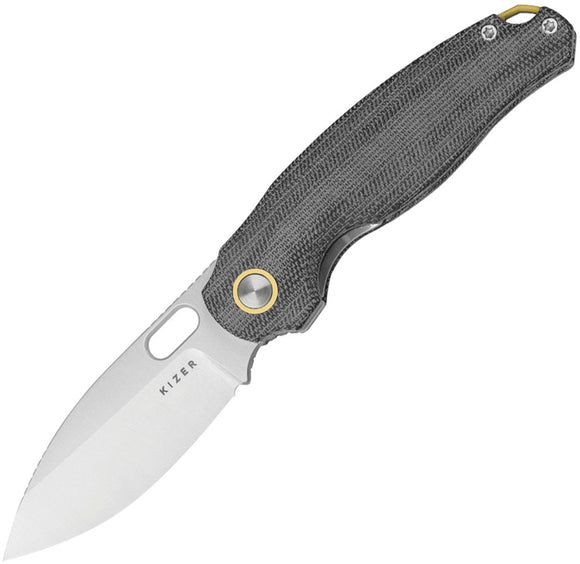 Kizer Cutlery Seagull Linerlock Black Micarta Folding 14C28N Pocket Knife V3770A1
