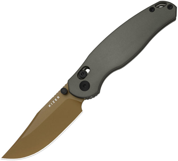 Kizer Cutlery Phoca CC Clutch Lock Gray Aluminum Folding AEB-L Pocket Knife V3780A2