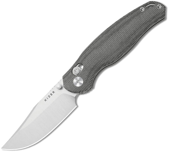 Kizer Cutlery Phoca CC Clutch Lock Black Micarta Folding AEB-L Pocket Knife V3780A3