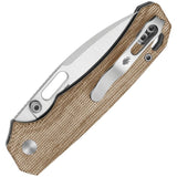 Kizer Cutlery Outposter Button Lock Brown Norplex Micarta Folding Nitro-V Pocket Knife V3802BDA1