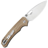 Kizer Cutlery Outposter Button Lock Brown Norplex Micarta Folding Nitro-V Pocket Knife V3802BDA1