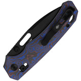 Kizer Cutlery Outposter Clutch Lock Blue Vortex Micarta Folding Nitro-V Pocket Knife V3802CDA2