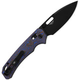 Kizer Cutlery Outposter Clutch Lock Blue Vortex Micarta Folding Nitro-V Pocket Knife V3802CDA2