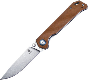 Kizer Cutlery Begleiter Linerlock Tan Handle Folding Satin Blade Knife V4458A4